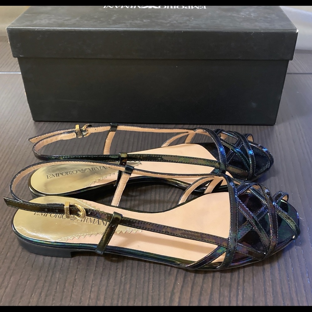 Emporio Armani black sandal new without tag size 6